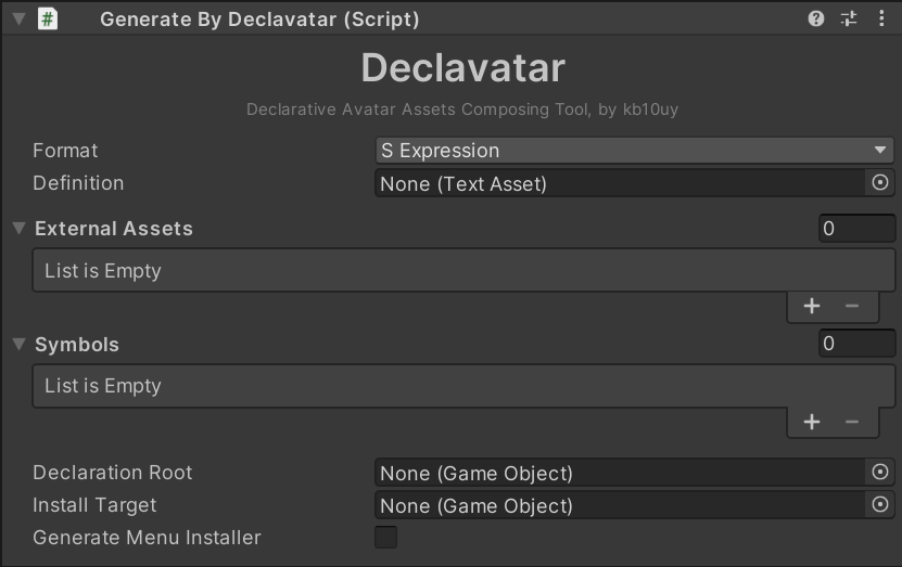 Generate By Declavatar コンポーネント